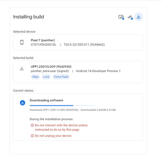 Downloading Android 14