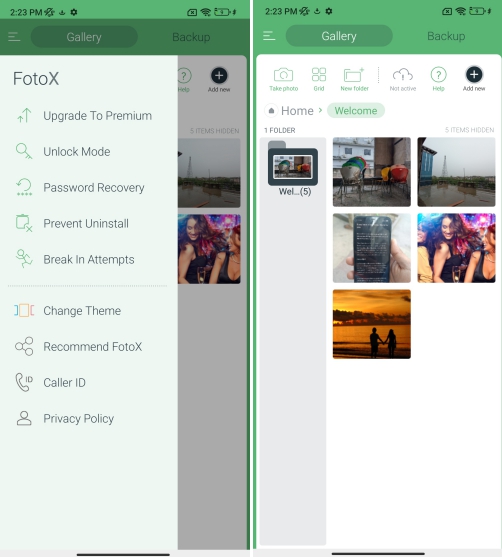 Fotox Android app to hide photos