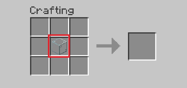 Glass in crafting area