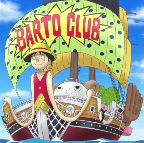 An image of the Going Luffy-senpai pirate ship in One Piece.