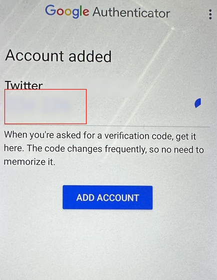 Linking Twitter account to Google Authenticator app