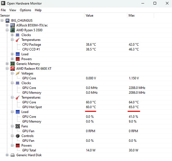 Open Hardware Monitor - check Graphics Card Temperature