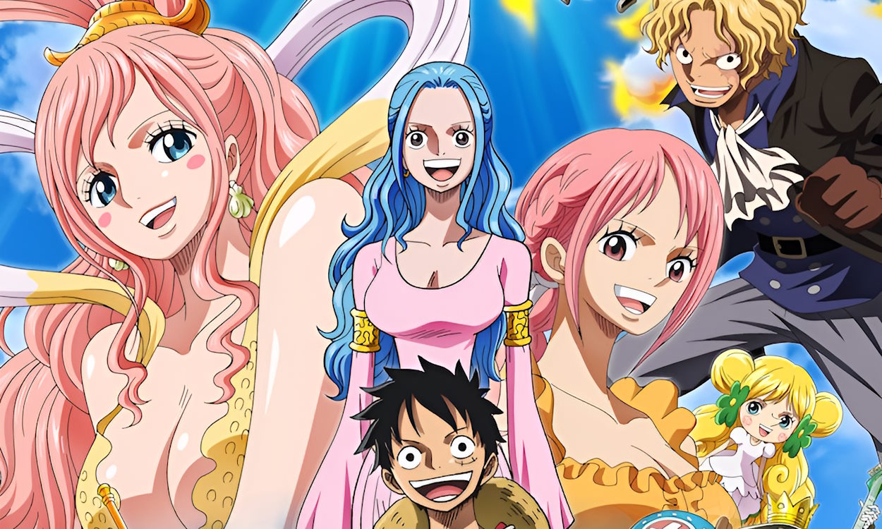 Shirahoshi, Vivi, Rebecca, Luffy, and Sabo in Reverie poster.