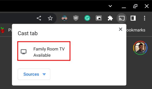 Kết nối không dây trình duyệt Chromebook với TV của bạn