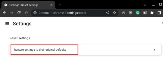 Réinitialiser Le Navigateur Chrome