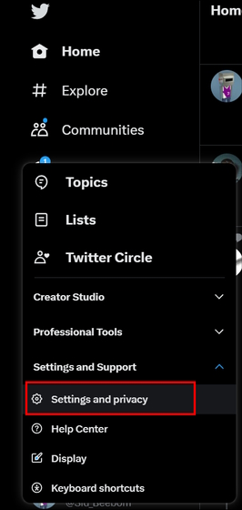 How to Set UP 2FA for Twitter?
This image represents the Settings and Privacy Option in Twitter