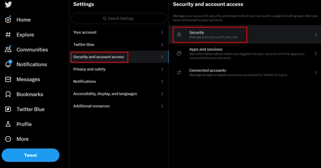 How to Set UP 2FA for Twitter?
This image represents the Security Option in Twitter