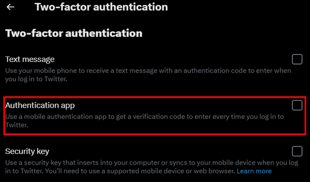 How to Set UP 2FA for Twitter?
This image represents the authentication app Option in Twitter