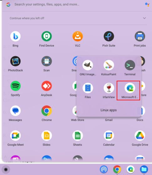 App-Schublade