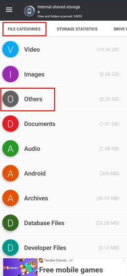 Приложение Storage Analyzer и Disk Usage