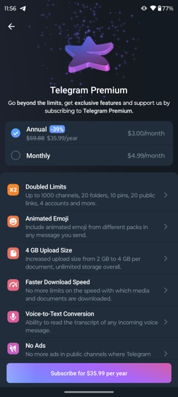 Telegram Premium to increase download speed