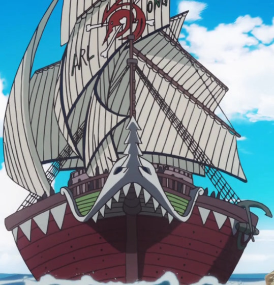 An image of the Shark Superb pirate ship in One Piece.
