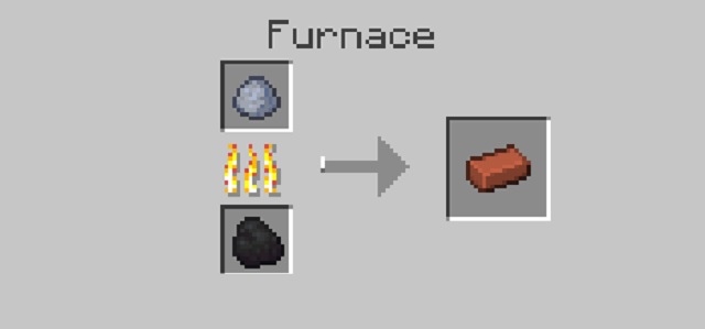 Smelting clay balls into bricks in order to make decorated pots in Minecraft
