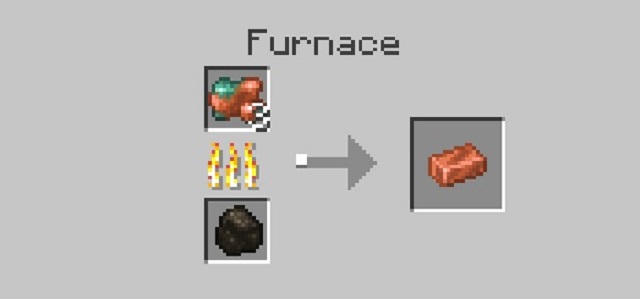 Smelting recipe of copper ingot in Minecraft