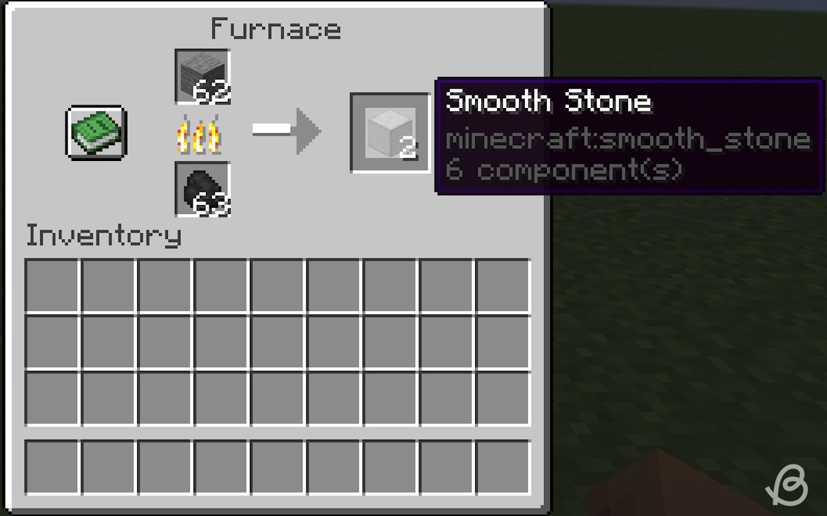 Smelting stone into smooth stone in Minecraft