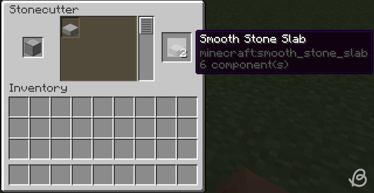 Using a stonecutter to get smooth stone slabs in Minecraft