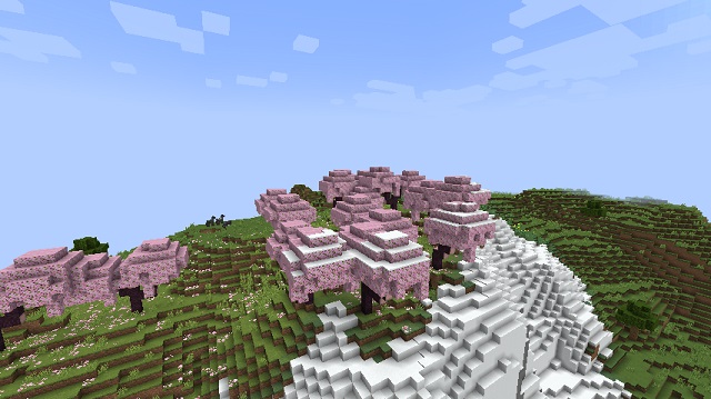Snowy PinkTrees at Spawn
