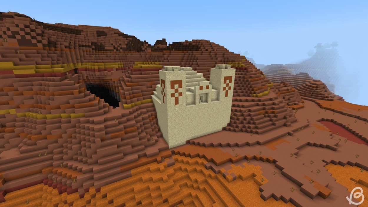 Desert temple generated in the badlands biome