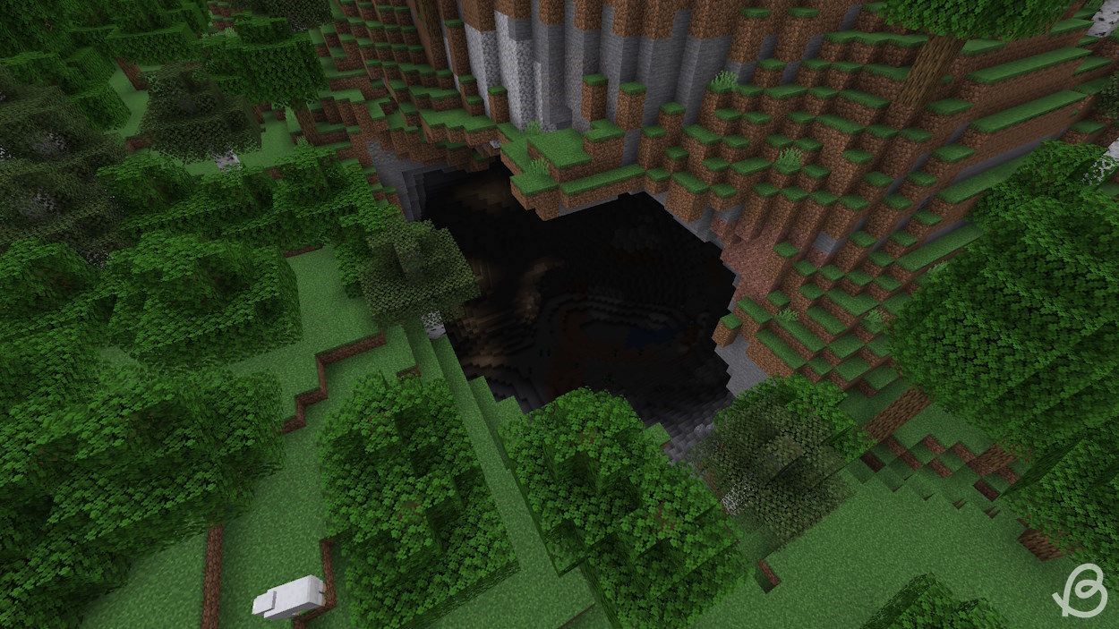 Spawn point right next to a large cave