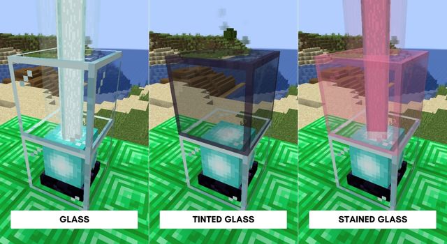 Types of glass in Minecraft