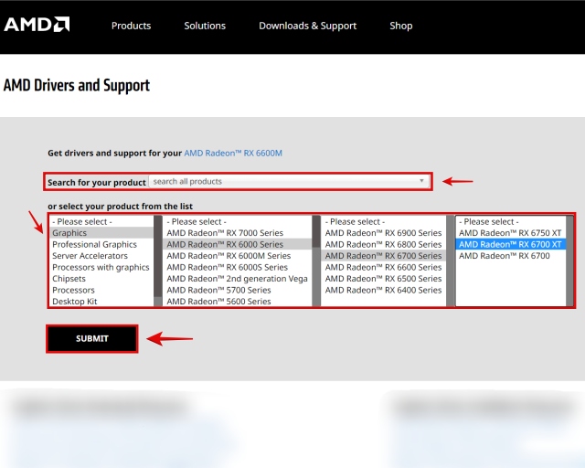 amd website drivers and support