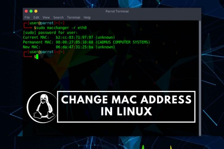 change mac address in linux