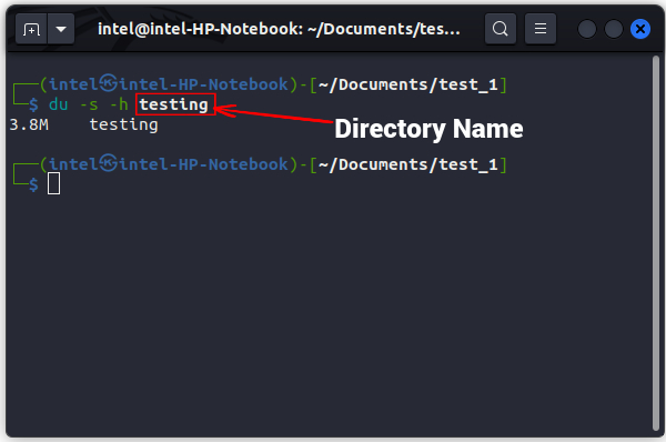 check the disk usage of a specific directory using du command