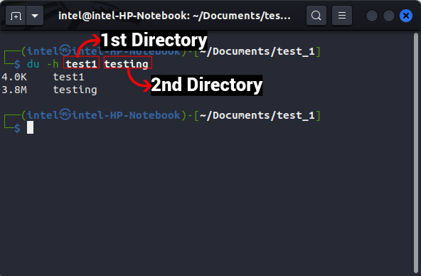 comparing two directory sizes