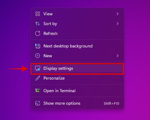 how to open display settings in windows 11