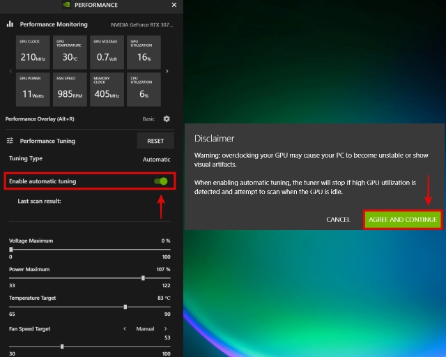 geforce experience automatic tuning option