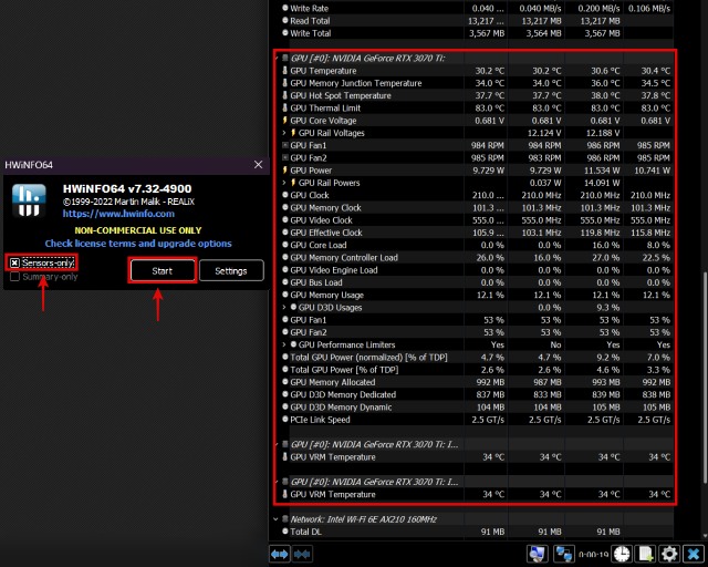 hwinfo graphics card sensors