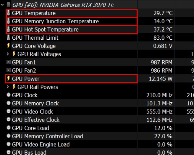 hwinfo graphics card temperature data