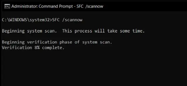 5. Execute o Verificador de arquivos do sistema (SFC)