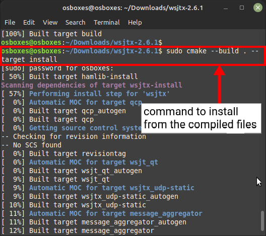 Installation aus kompilierten Dateien - WSJT-X Linux Mint