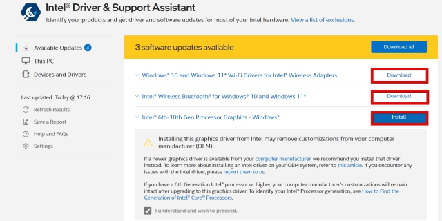 intel driver & support assistant - desktop window manager high gpu
