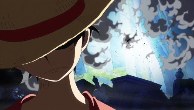 An image of Luffy in the return to sabaody arc.