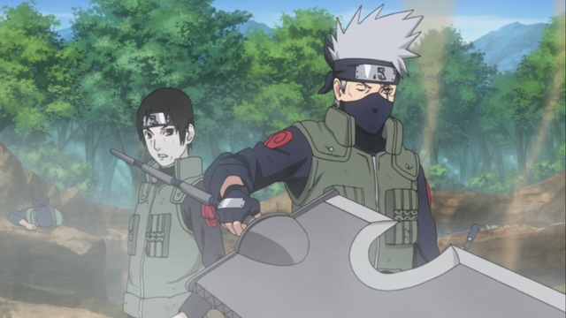 An image of Sai Yamanaka with Kakashi.