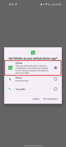 Stellen Sie den Standard-Dialer ein