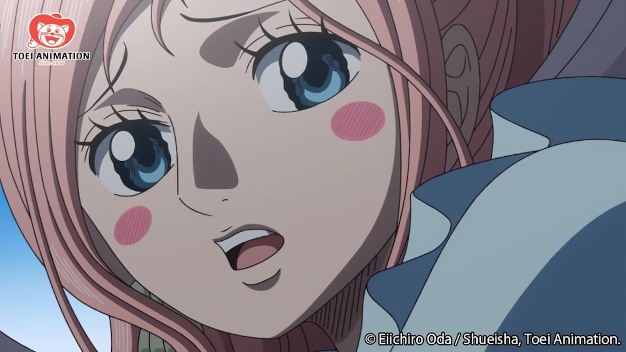 Shirahoshi at Mary Geoise in One Piece anime