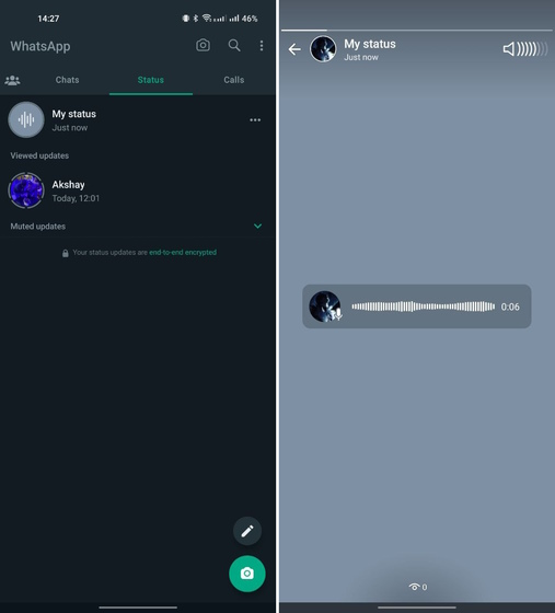 How To Post A Voice Note On Whatsapp Status