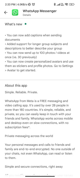 new whatsapp features for Android