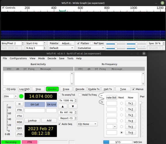 WSJT-X default page - Linux Mint