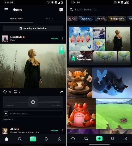 deviantart Best alternative to Instagram