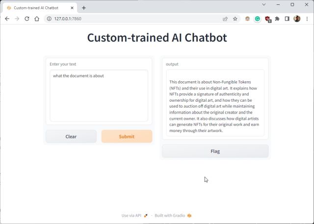 Custom-trained AI Chatbot is ready