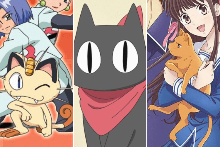 Nichijou, Sakamoto, simple background, anime girls, cats, anime, white  background