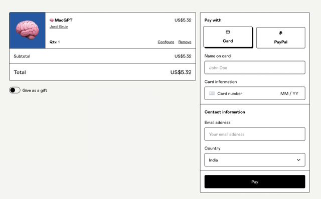 Page De Paiement Pour Macgpt