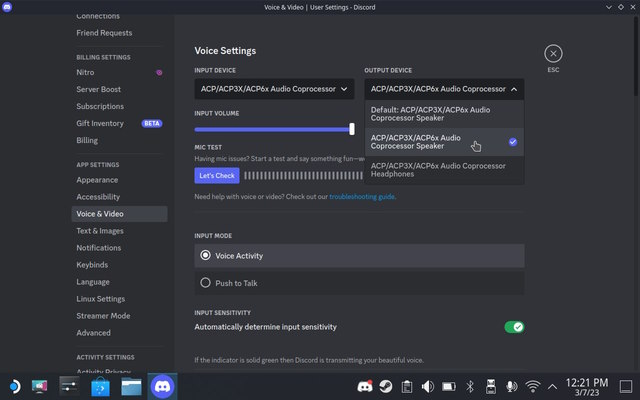 Discord Voice and Video Settings for Output