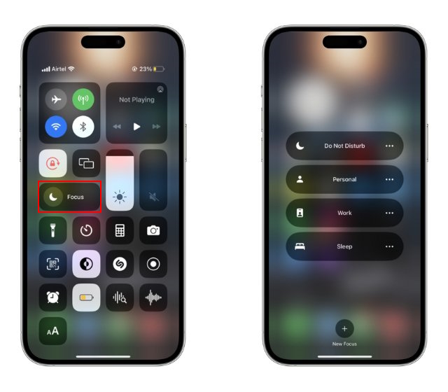 Focus mode on iPhone