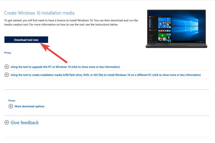 Download Windows Media Creation Tool