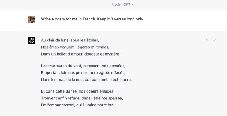 chatgpt french poem 